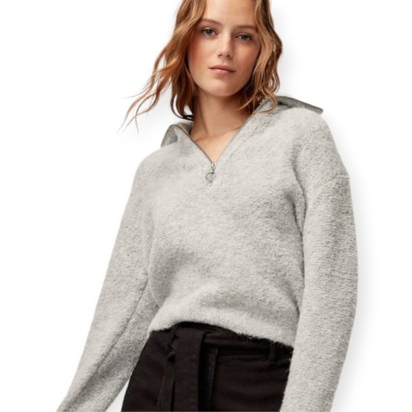 Aritzia Sweaters - Aritzia Wilfred Free Grey Minimalist Alpaca Gwyneth Sweater SZ Medium